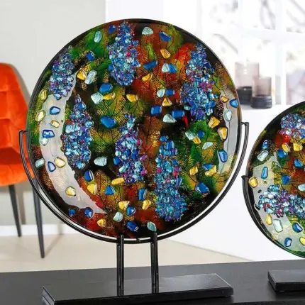 Multi Colour Glass Art Round Bowl