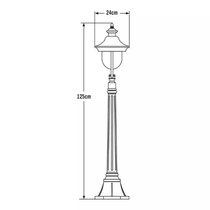 Stainless Steel Lamp Post Light Black