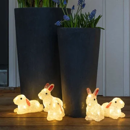 LED Acrylic Rabbits Garden Decoration