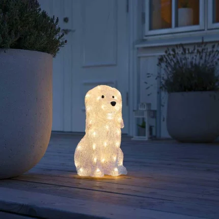 LED Acrylic Sitting Dog Garden Decoration