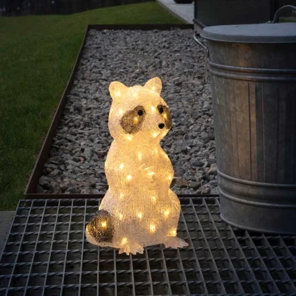 LED Acrylic Standing Raccoon Garden Decoration