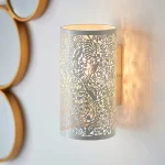 Indoor decorative wall light in matt ivory paint finish