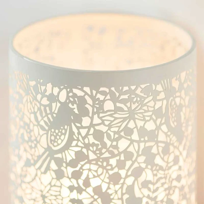 Indoor decorative wall light in matt ivory paint finish