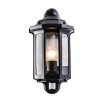 Satin Black Outdoor Wall Light With PIR Sensor