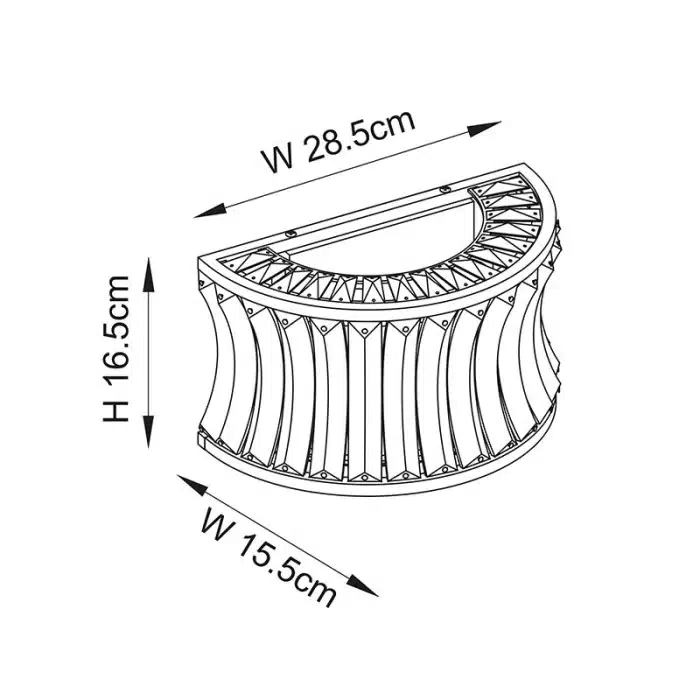 Measurements of brushed warm brass wall light with clear glass