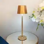 Gold touch control rechargeable table lamp for indoor and outdoor use