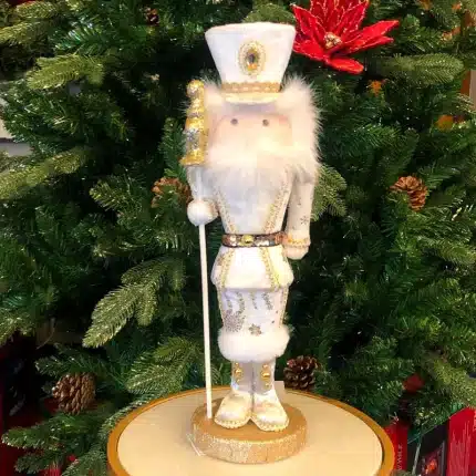 White Nutcracker Soldier Christmas Decoration Figurine