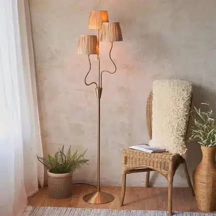 Aged Brass Wriggle Shaped Floor Lamp