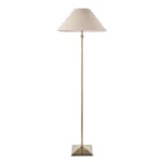Antique Brass Floor Lamp With Natural Linen Shade