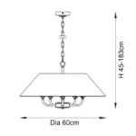 Antique Brass Pendant Light With Natural Linen Shade