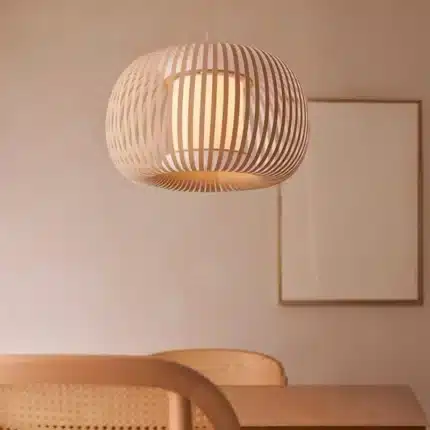 Stone Colour Fabric Shade Pendant Light 38CM