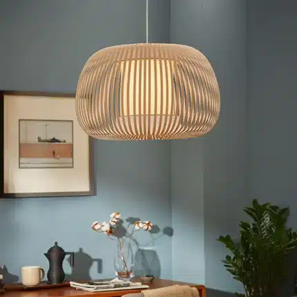 Stone Colour Fabric Shade Pendant Light 60CM