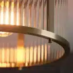 Flush ceiling pendant light antique brass finish detailing