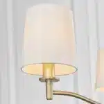 Matt antique brass pendant light white vintage shade view