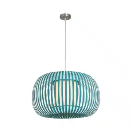 Pendant Light With Green Fabric Shade 38CM