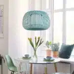 Pendant Light With Green Fabric Shade 60CM