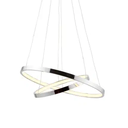 Twin hoop polished chrome LED pendant light product image