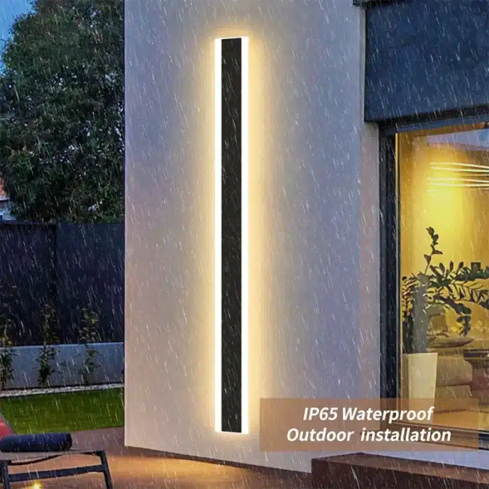 Outdoor 24W acrylic black wall light IP65 rated waterproof